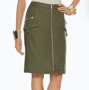 Chico's Black Label Utility Zipper Skirt